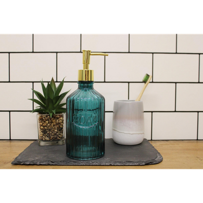 Blue Glass Soap Dispenser