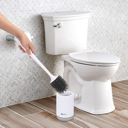 Deep Cleaner Rubber Toilet Brush with Quick Drying Holder Set - Multi Pack