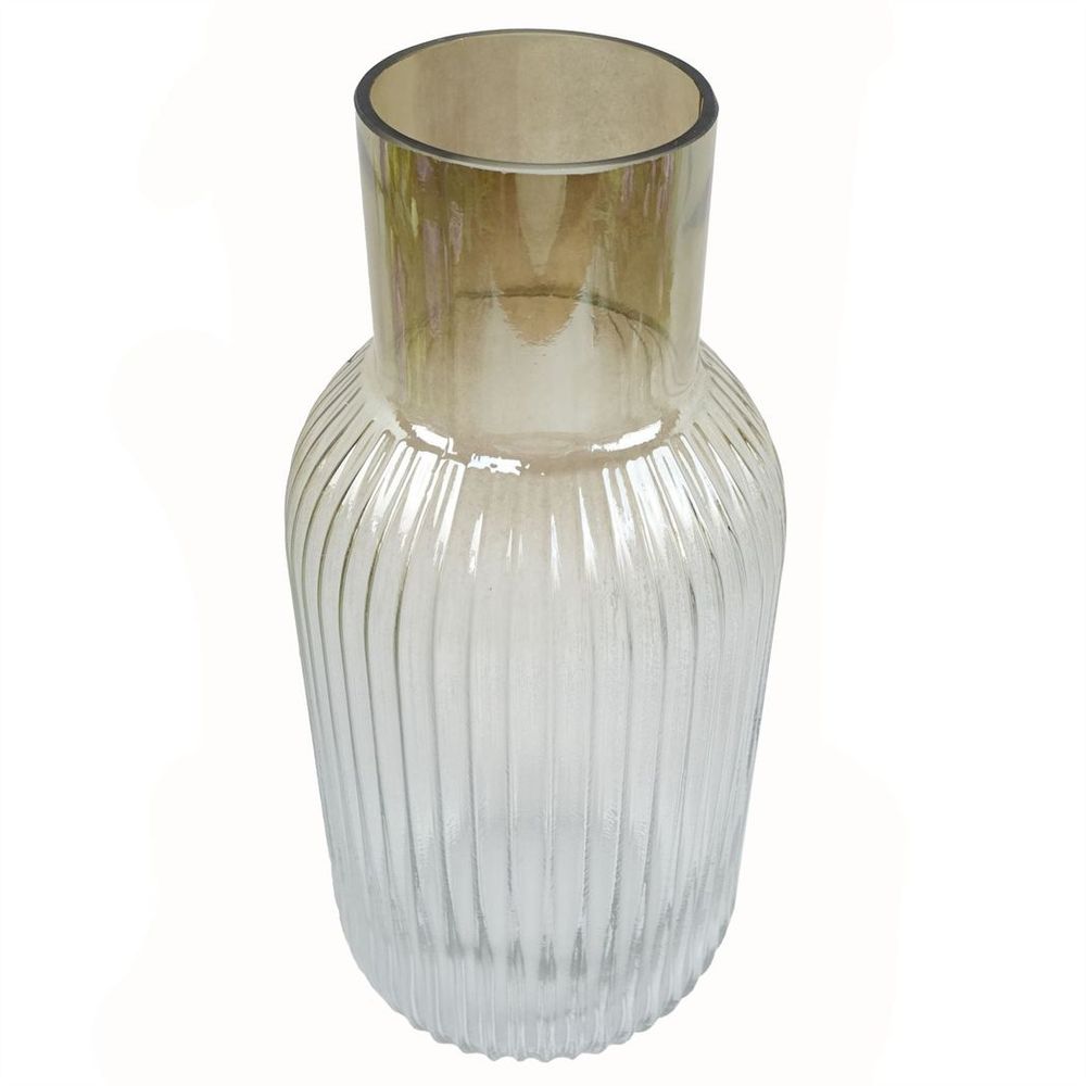 34cm Ridged Ombre Glass Vase