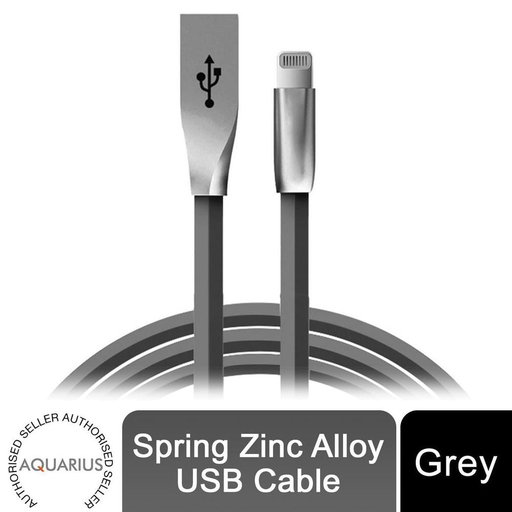 Spring Zinc Alloy Lightning to USB Sync and Charge Cable - 1 Metre, Space Grey