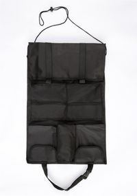 1 & 2 Deluxe Multi Pocket Hanging Car Back Seat Pouch Storage Organiser - Black