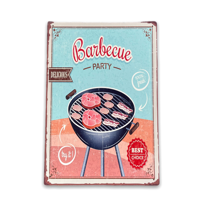 Vintage Metal Sign - Retro Barbecue Party Sign