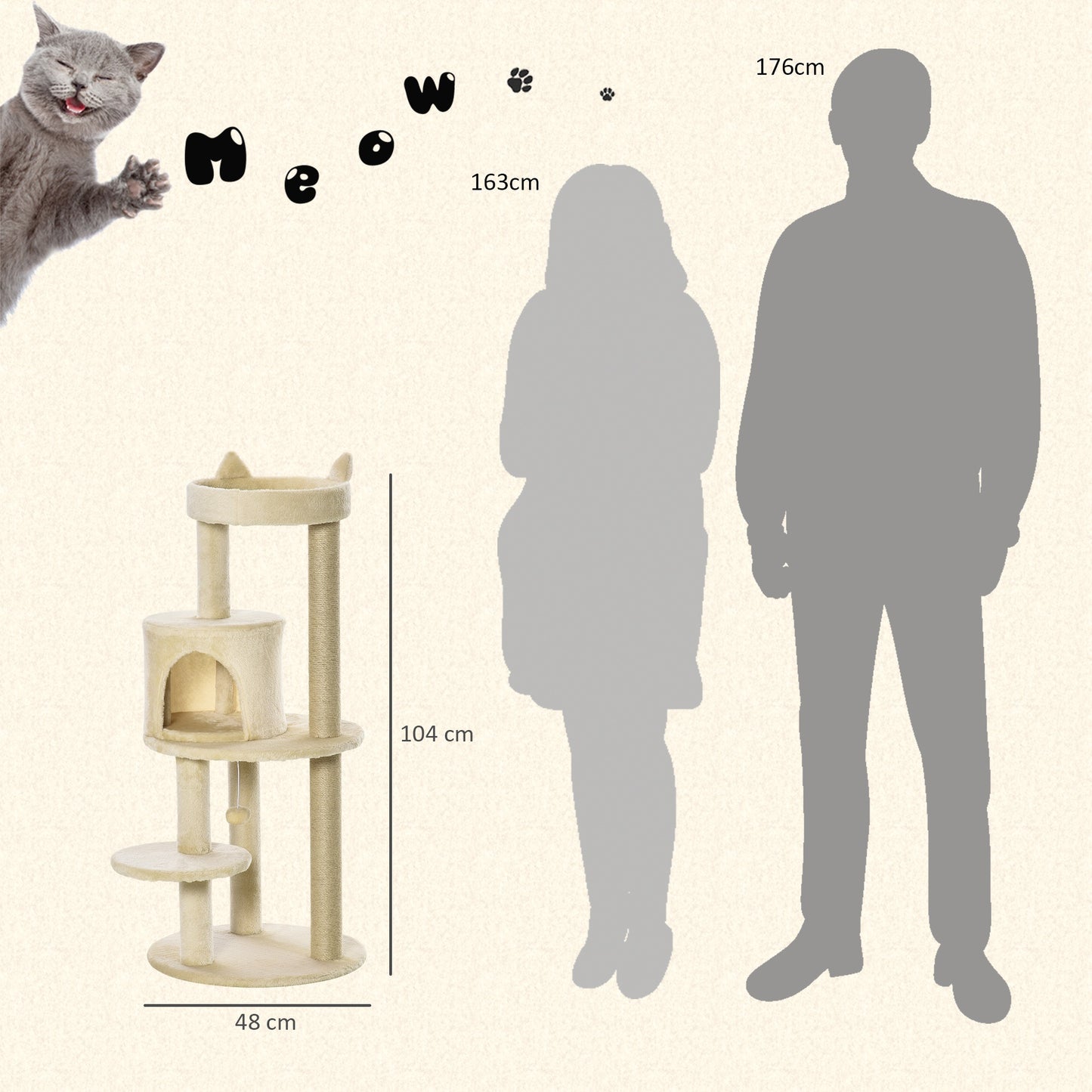 PawHut 104 cm Cat Tree