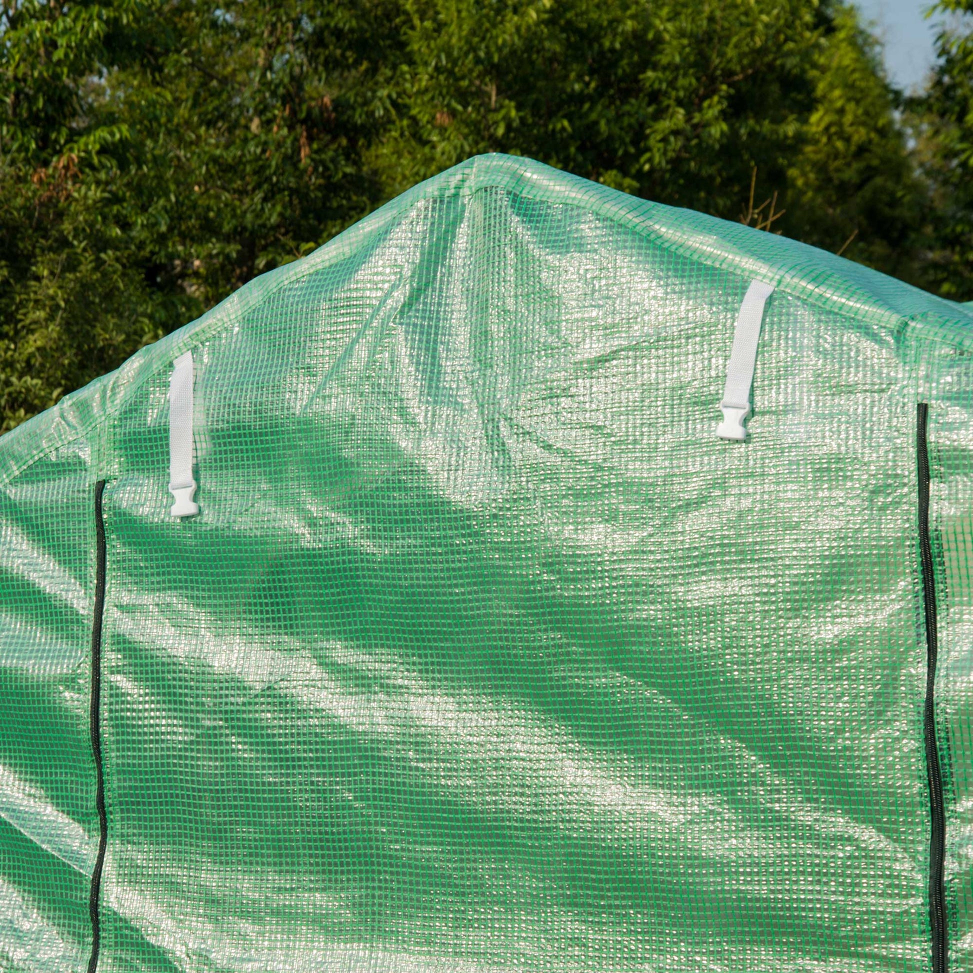 Outsunny 4x2 m Polytunnel Walk-in Greenhouse-Green