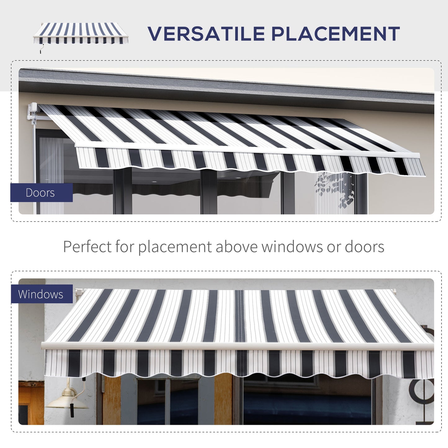 Outsunny Manual Retractable Awning