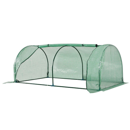 Outsunny Tunnel Greenhouse Green Grow House Steel Frame Garden Outdoor 200 x 100 x 80cm