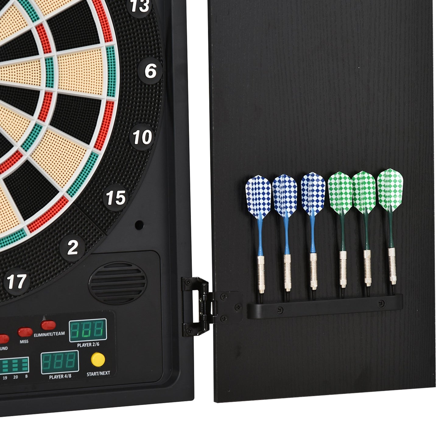 Homcom Medium-density fibreboard LED Electronic Dartboard w/ 12 Darts