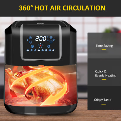 1700W 6.5L Air Fryer 8 Presets With Digital Display Black & Grey by Homcom