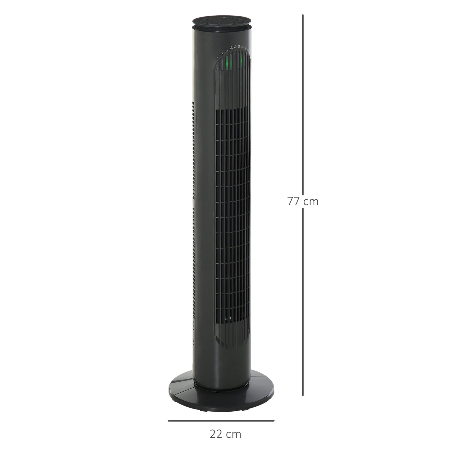 Oscillating Three Speed Tower Fan With Timer Grey by Homcom