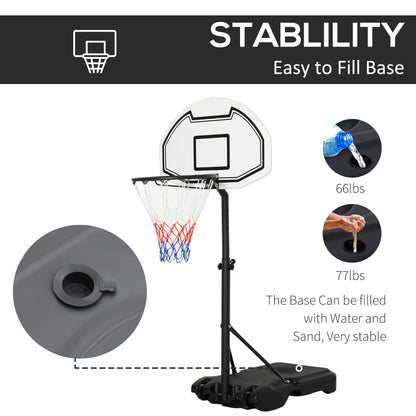 Homcom Steel Frame Freestanding Basketball Hoop Height Adjustable Basketball Stand Black