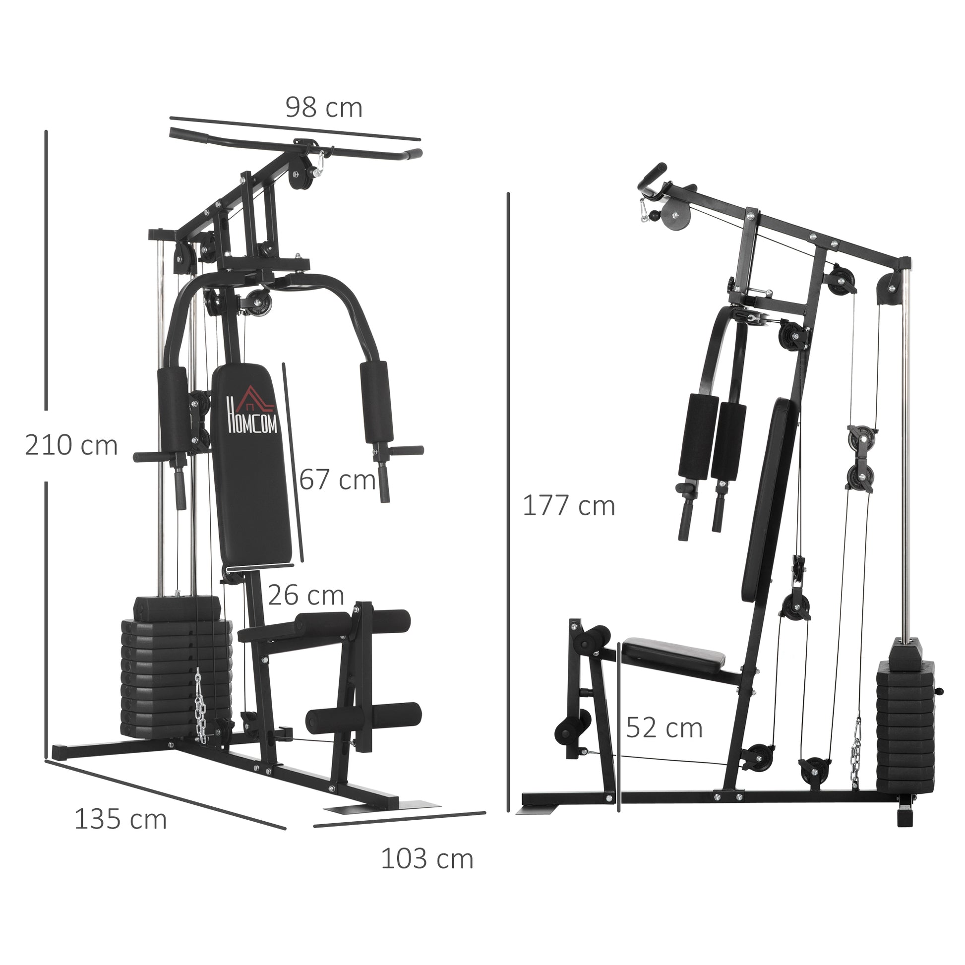 Homcom Multifunction Home Gym Machine