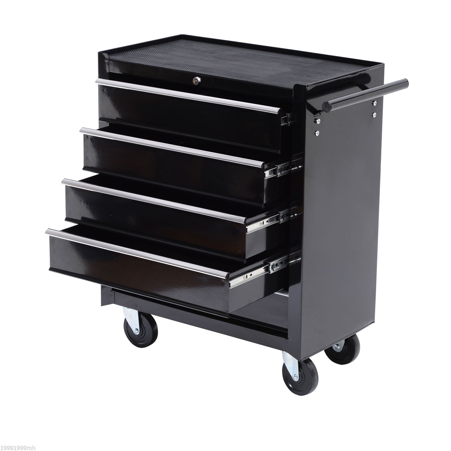 Homcom Cold Rolled Steel 5-Drawer Rolling Tool Storage Cabinet Tool Chest Black