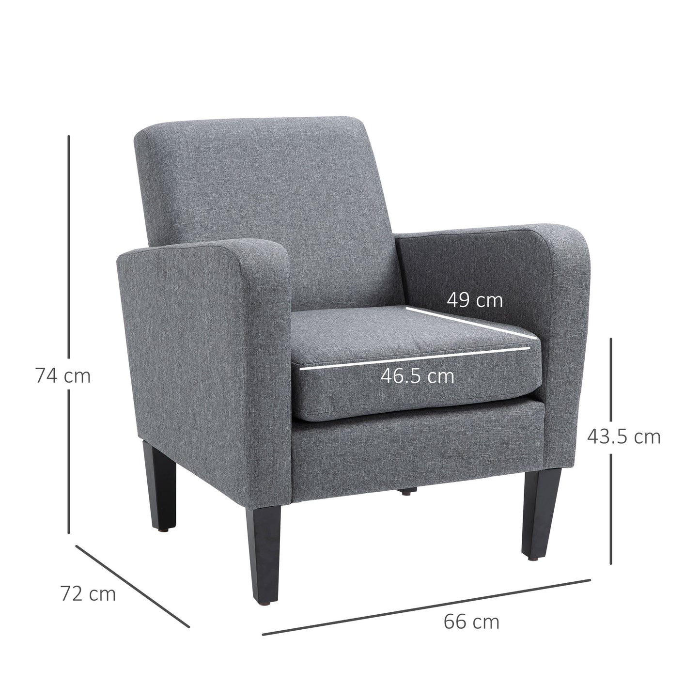 Homcom Linen Single Armchair