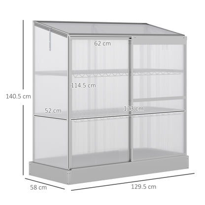 3 Tier Cold Frame With Sliding Door Galvanised Steel by Greenery