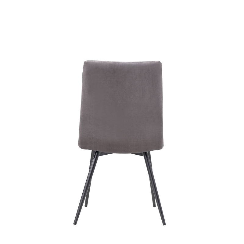 Retro Dining Chair Metal & Fabric Grey