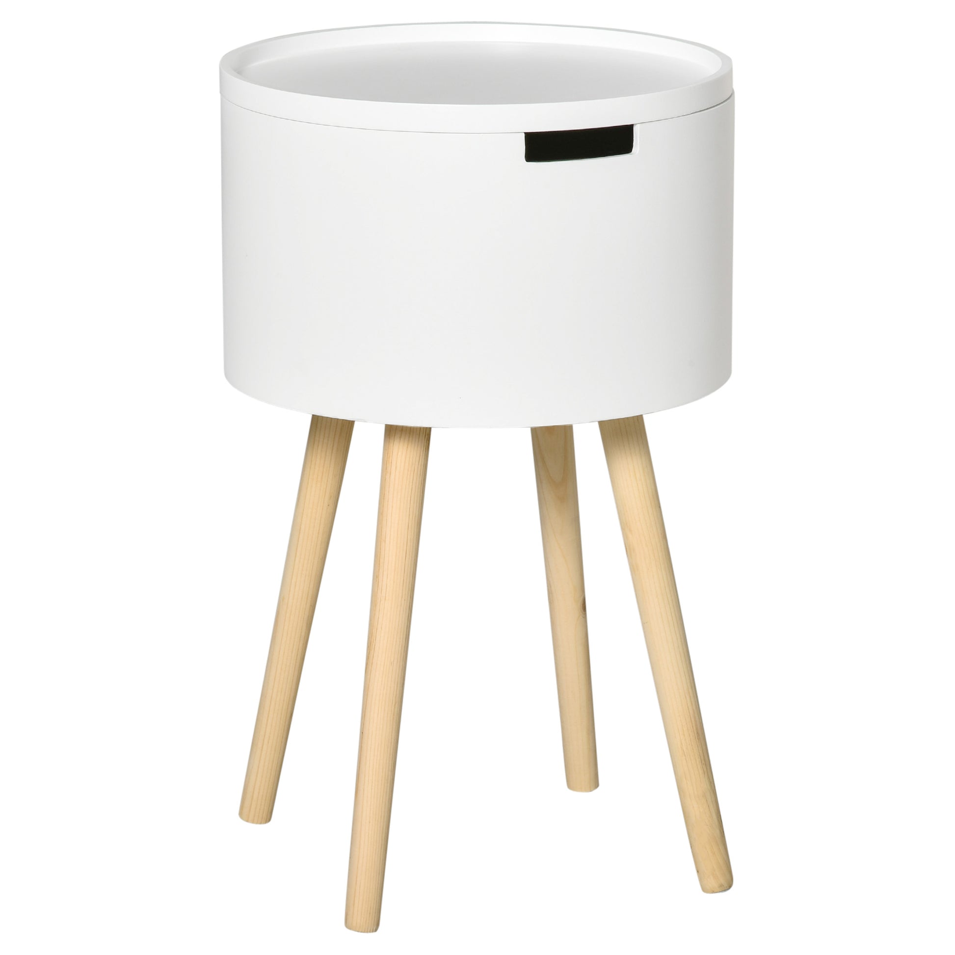 Homcom Modern Side Table with Hidden Storage Space