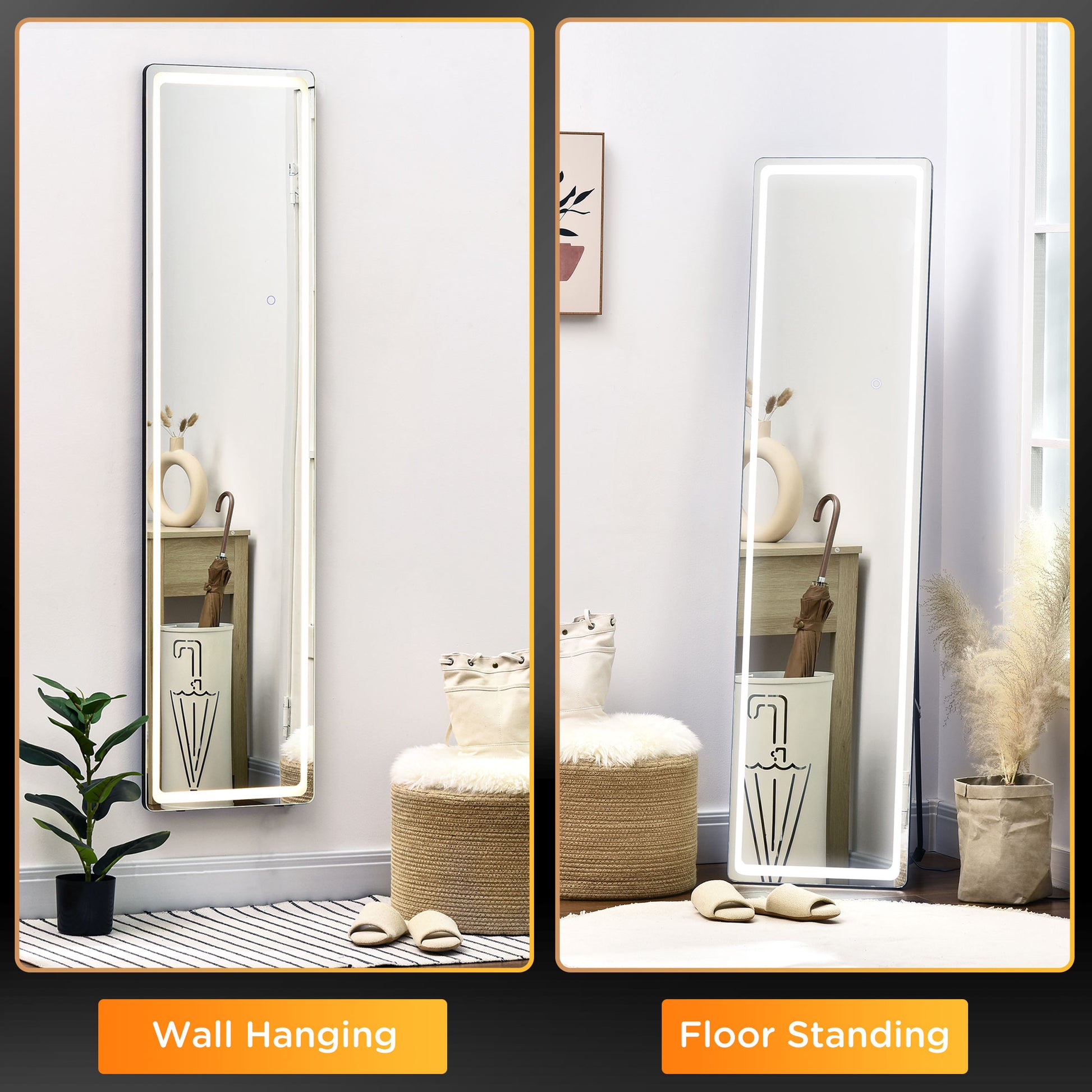 Homcom Full-Length Mirror with LED Lights and Remote Control