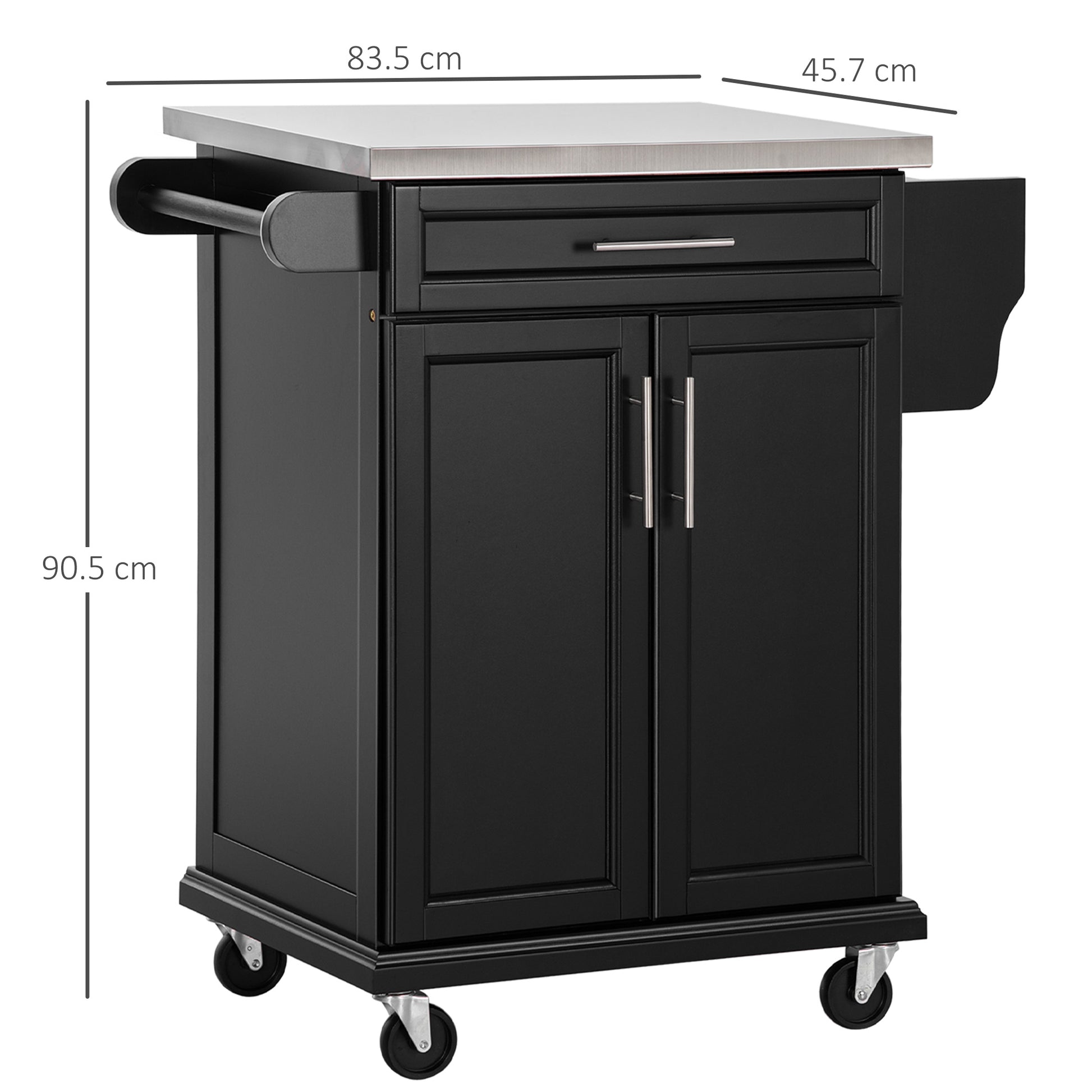 Homcom Wooden Kitchen Island on Wheels