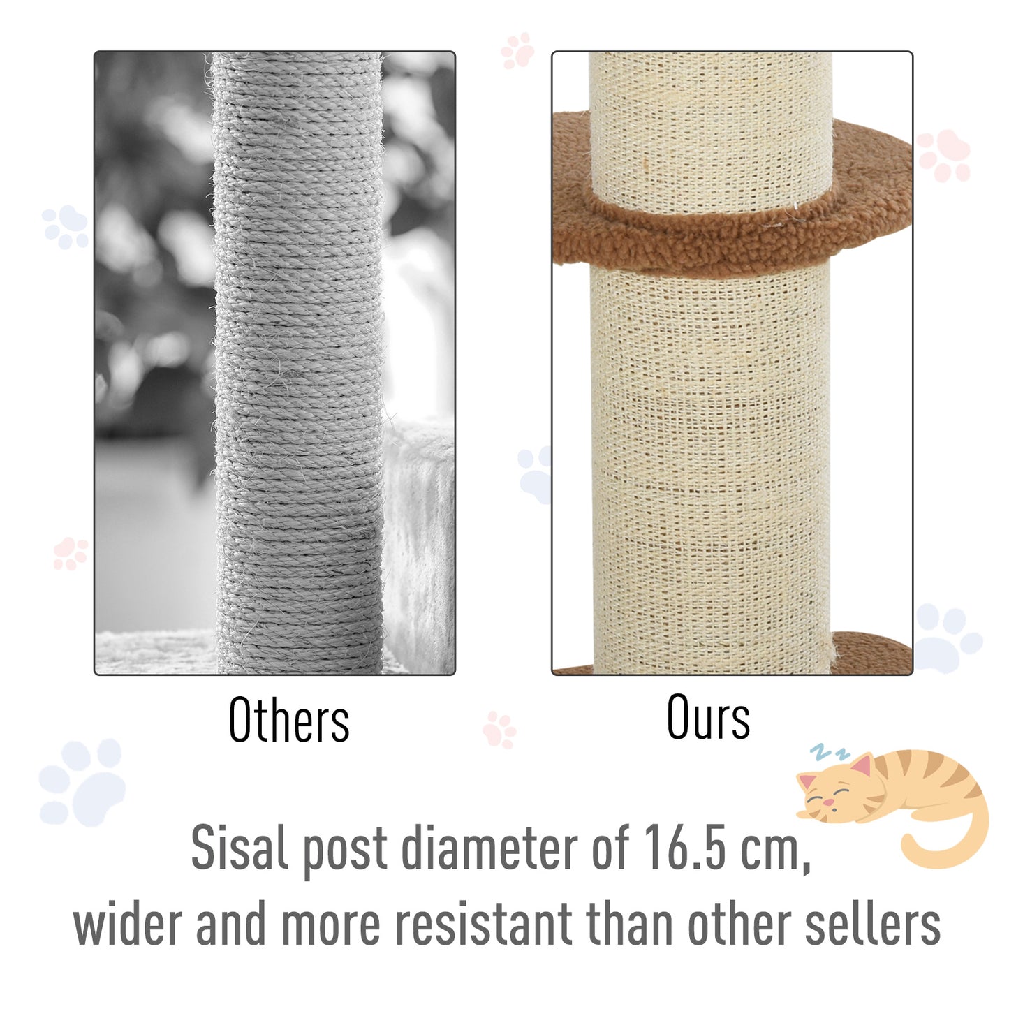 PawHut 91cm Cat Tree for Indoor Cats Kitten Activity Center Play Tower Perches Sisal Scratching Post Lamb Cashmere Brown