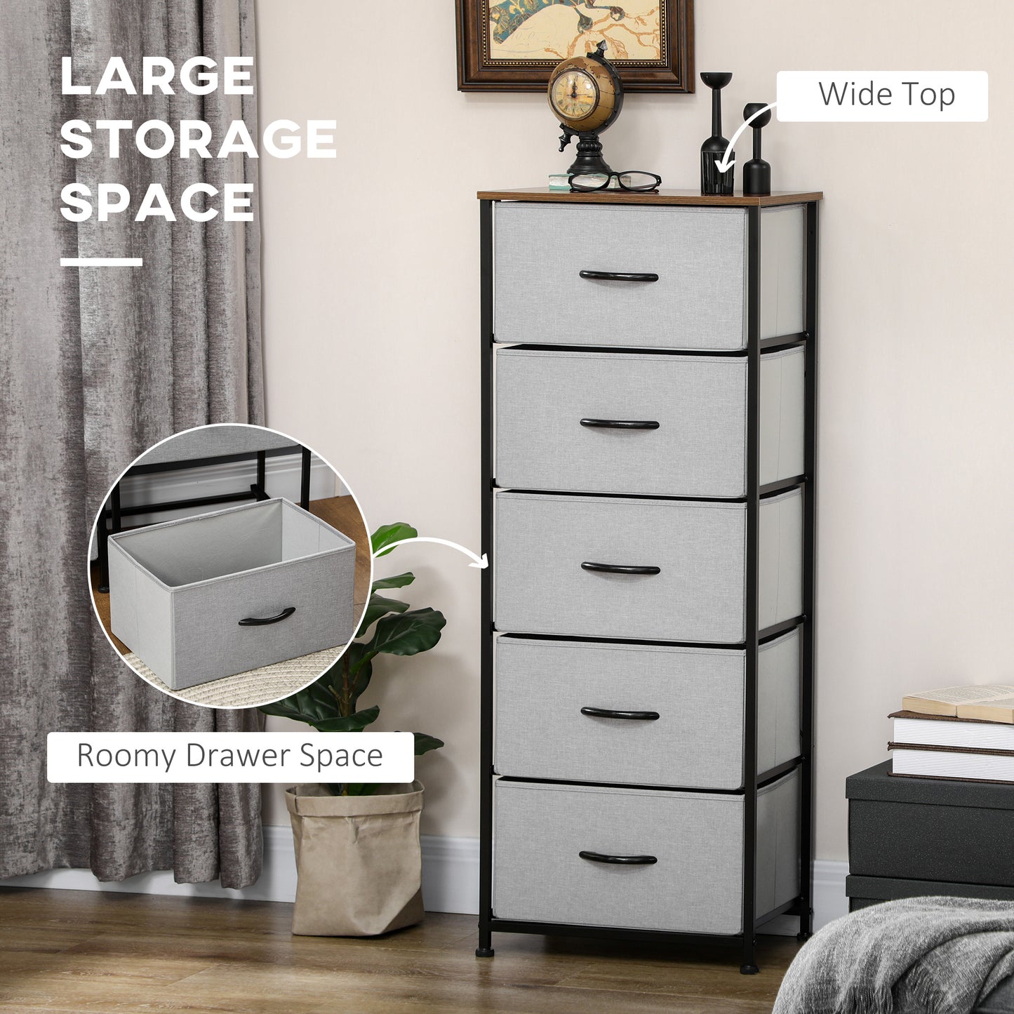 Homcom Fabric Chest of Drawers