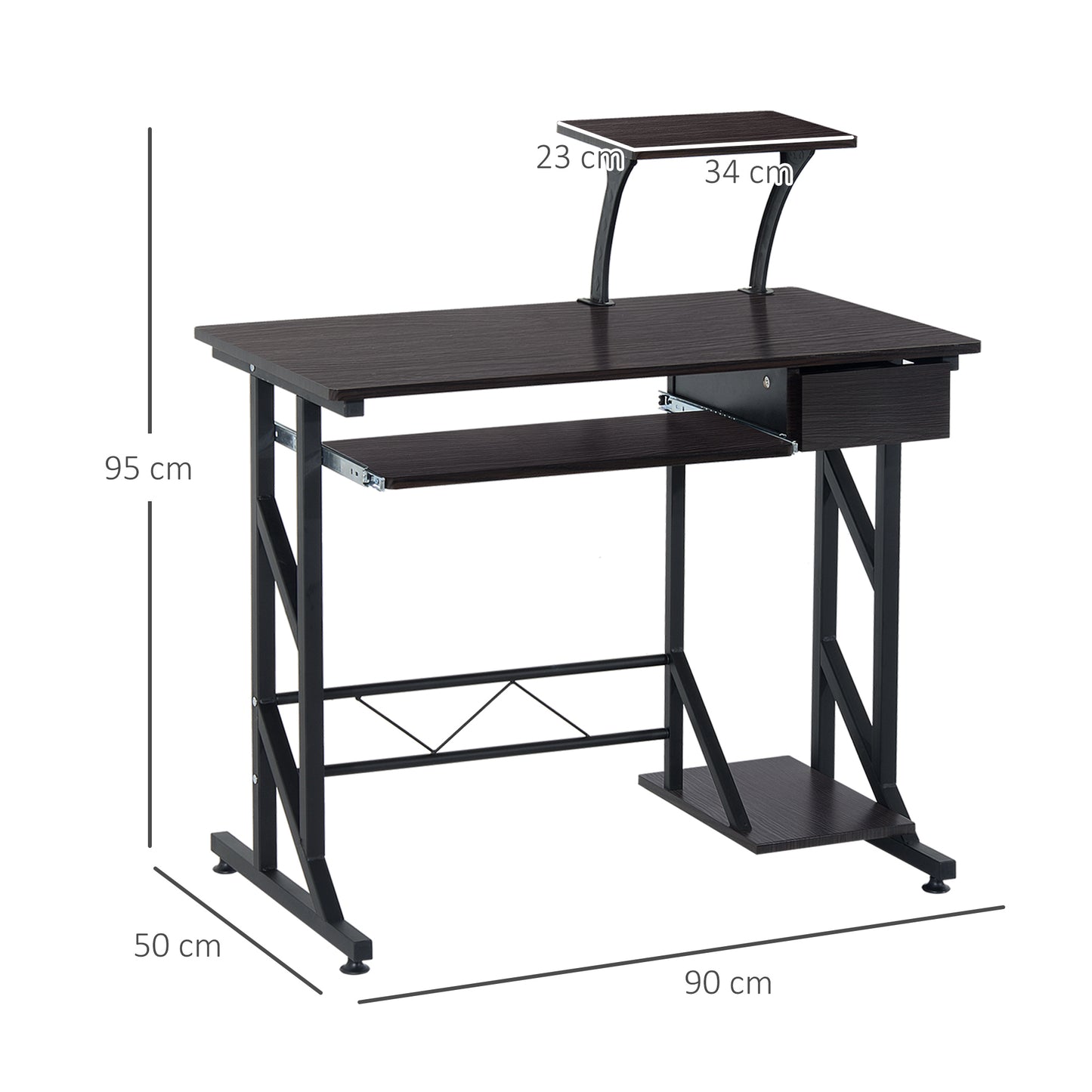 Homcom Computer Desk With Display Stand