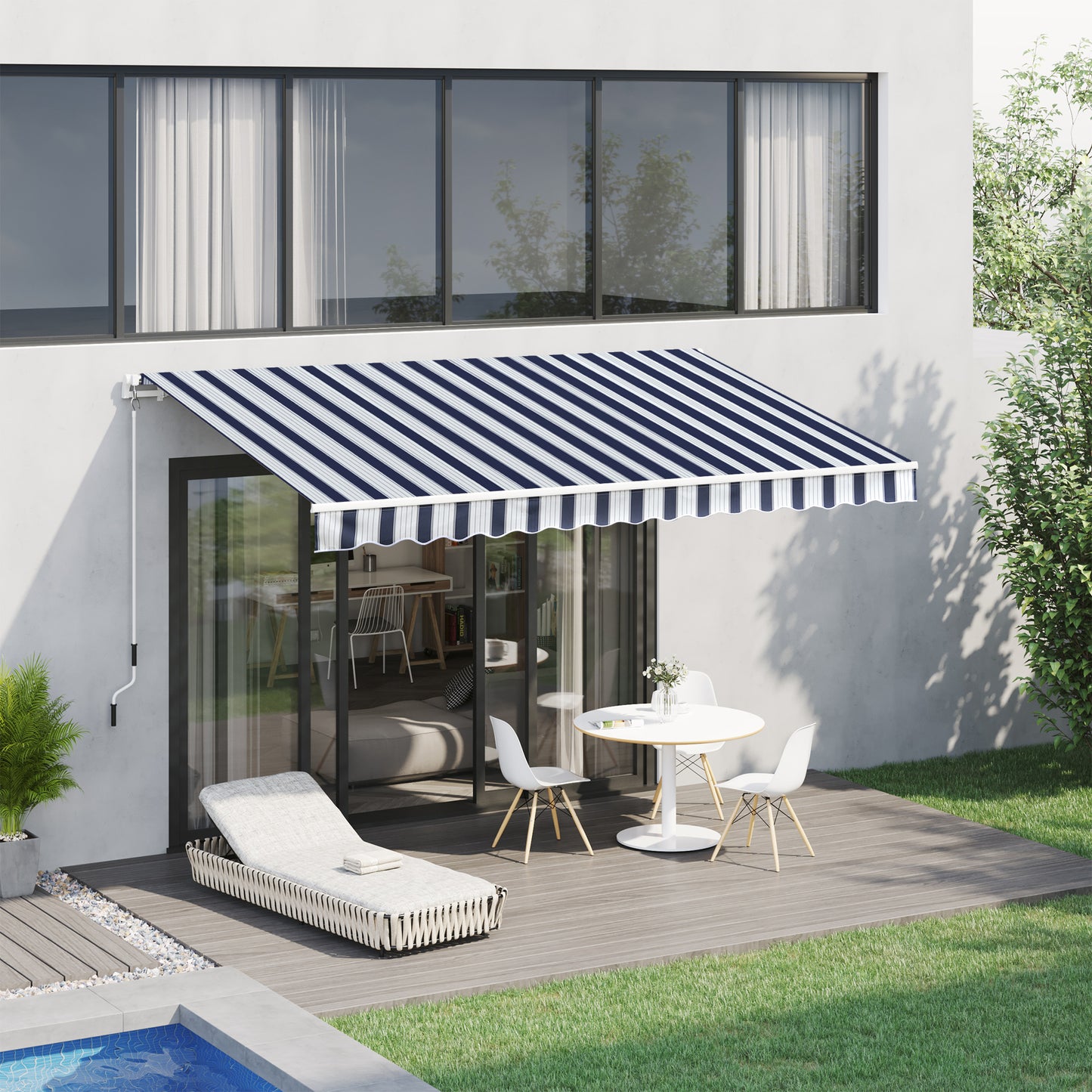 Outsunny Manual Retractable Awning