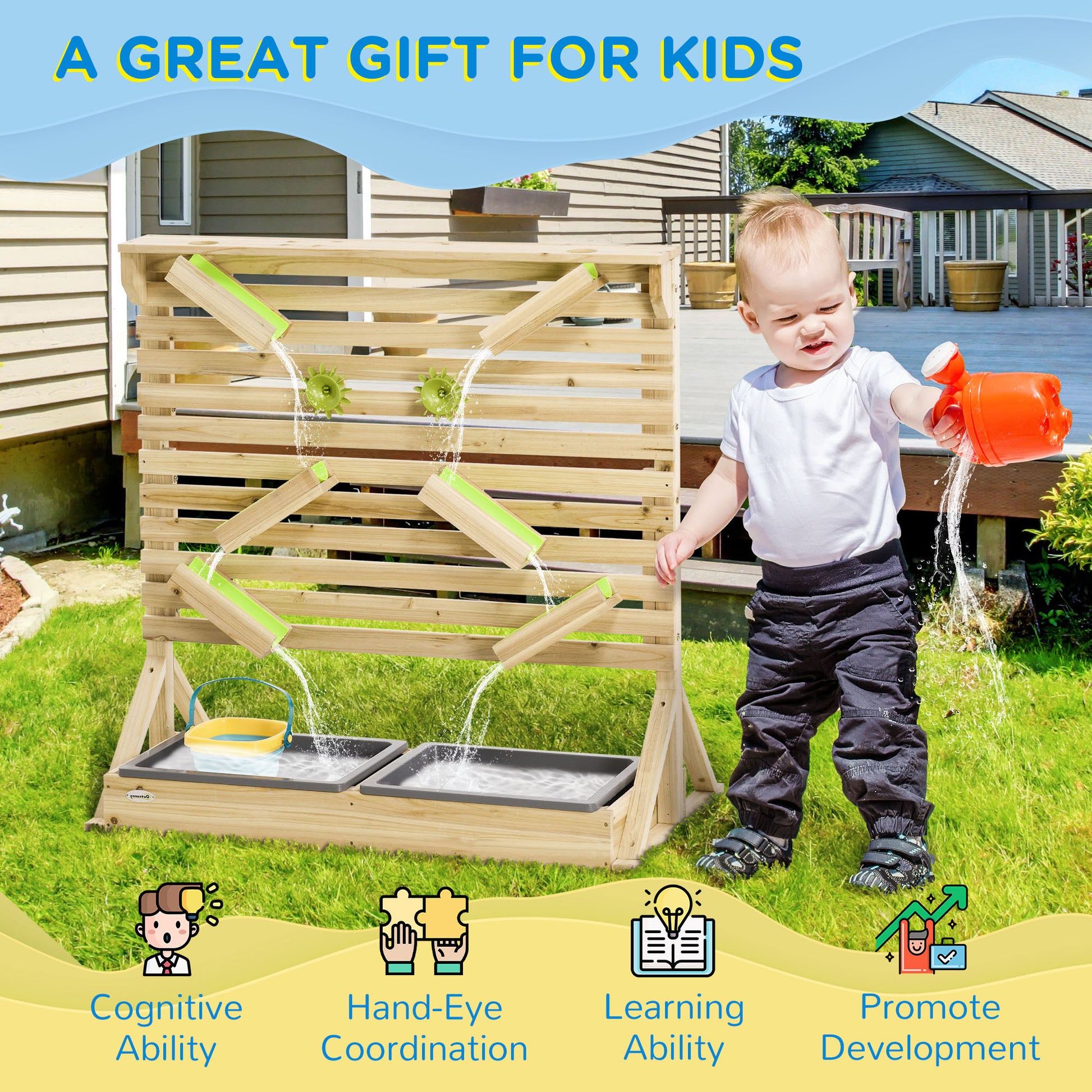 Outsunny Outdoor Kids Running Water and Sand Playset