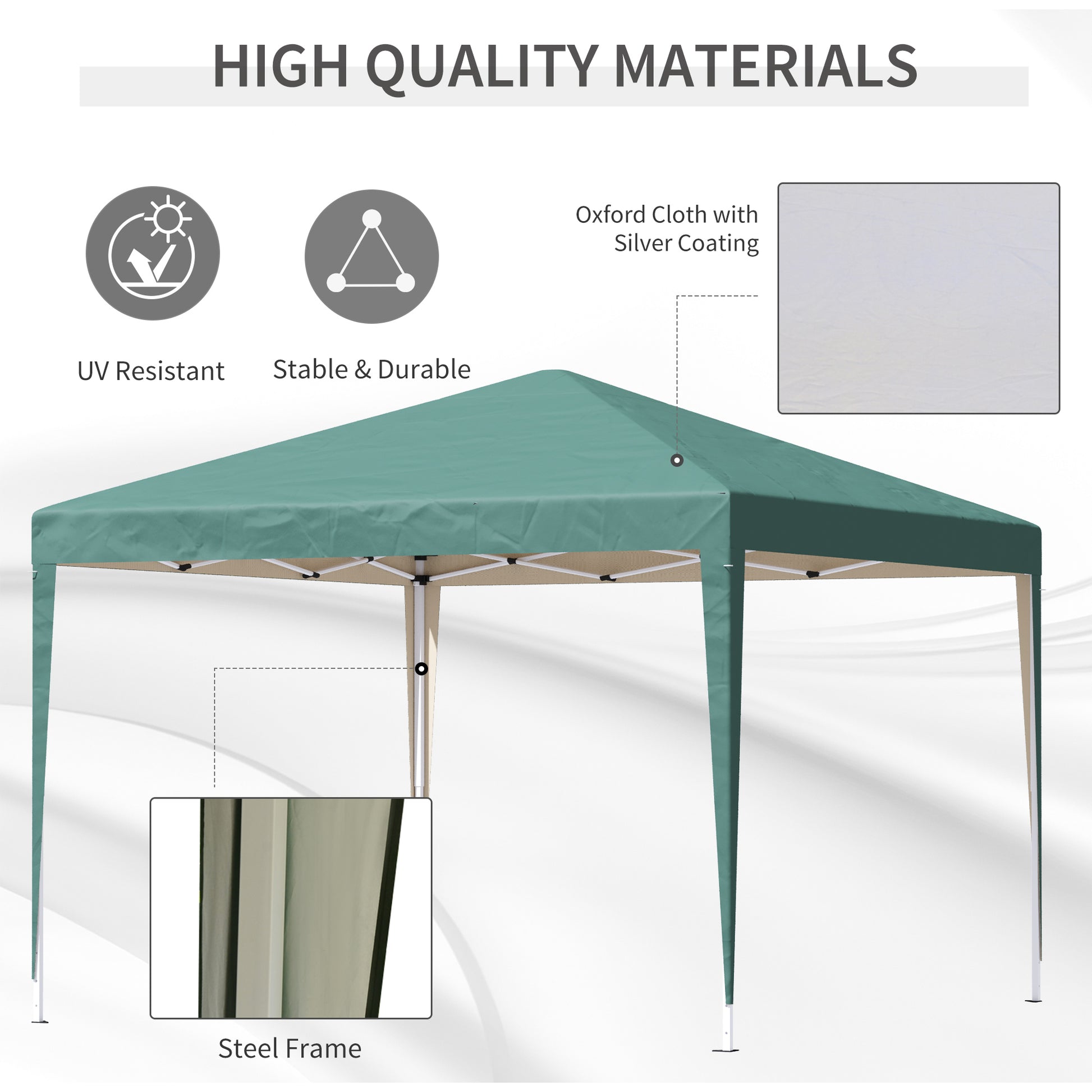 Outsunny 3 x 3 meter Garden Heavy Duty Pop Up Gazebo Marquee Party Tent Folding Wedding Canopy-Green