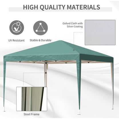 Outsunny 3 x 3 meter Garden Heavy Duty Pop Up Gazebo Marquee Party Tent Folding Wedding Canopy-Green