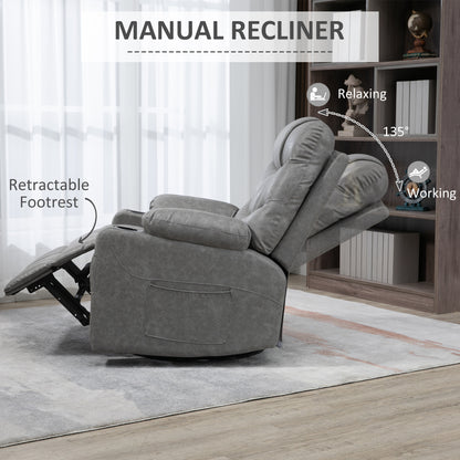 Homcom Faux Leather Reclining Armchair - Grey