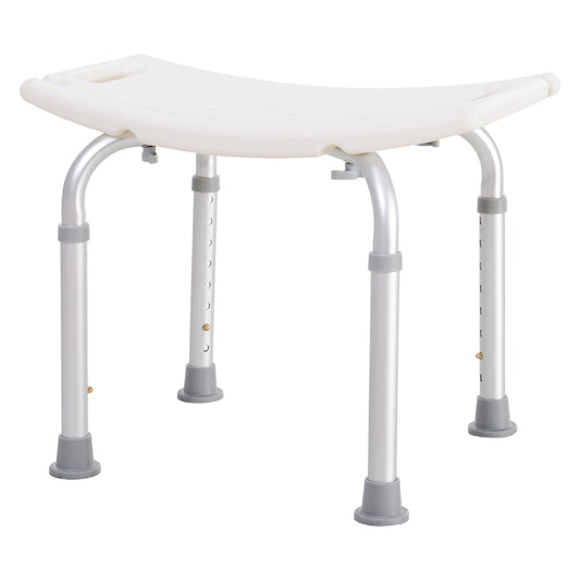 Homcom Portable Non-Slip Bathroom Stool  White