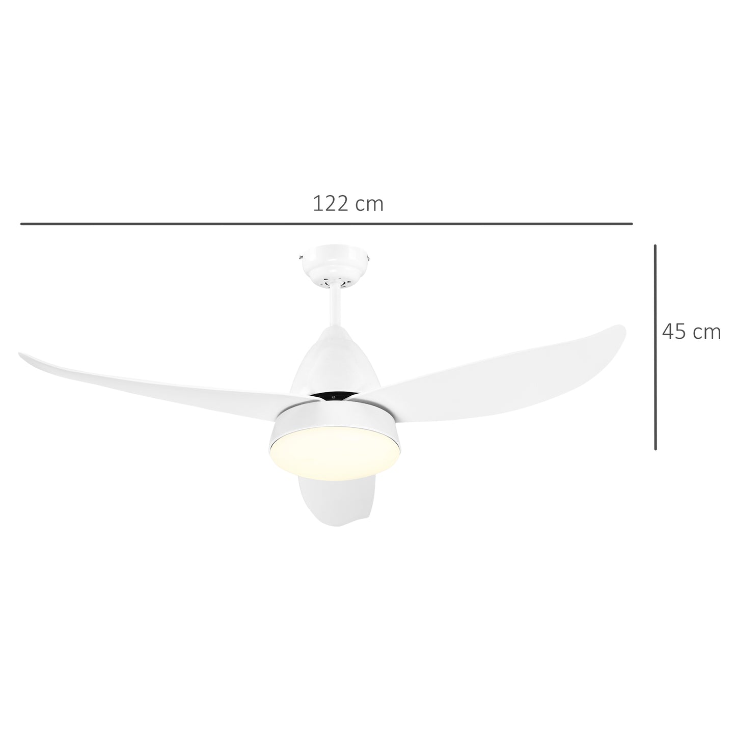 Homcom Reversible Ceiling Fan with Light