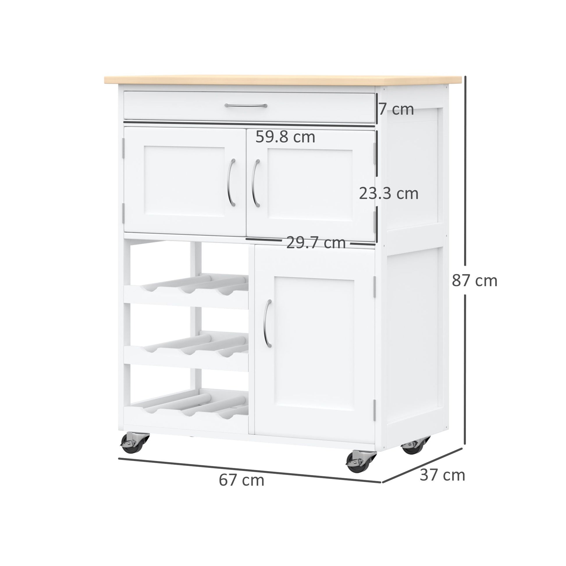 Homcom Modern Kitchen Trolley