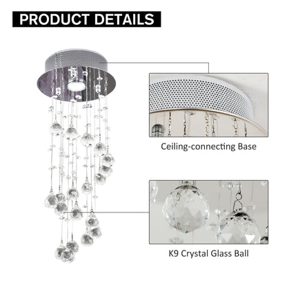 Homcom Crystal Ceiling Chandelier