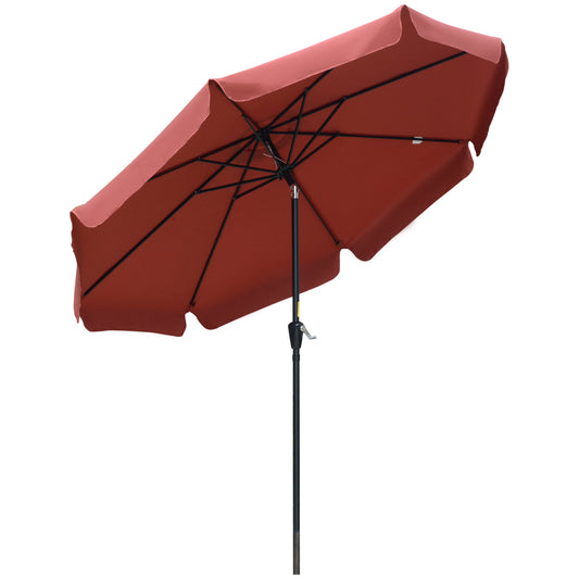 Outsunny 2.66m Patio Umbrella Garden Parasol Outdoor Sun Shade Table Umbrella with Ruffles