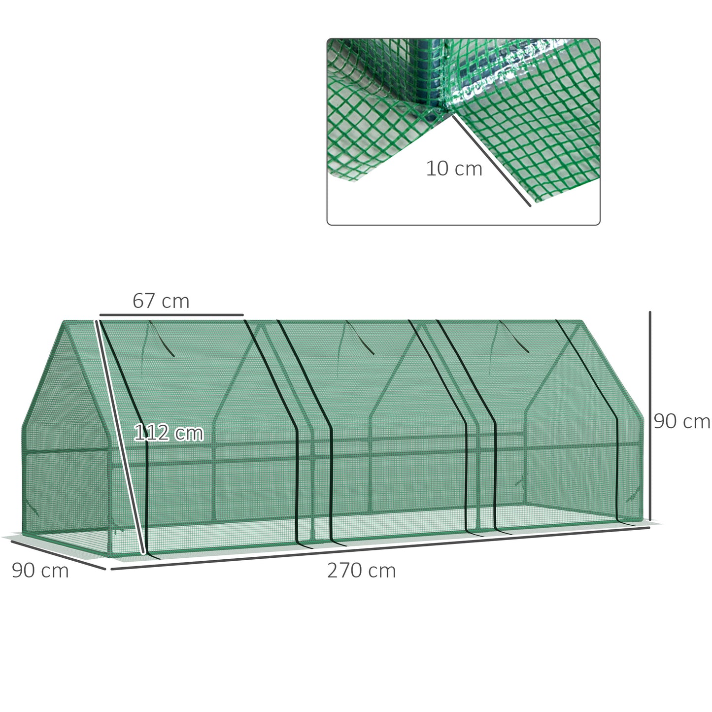 Outsunny Polytunnel Greenhouse Steel Frame Xs Size