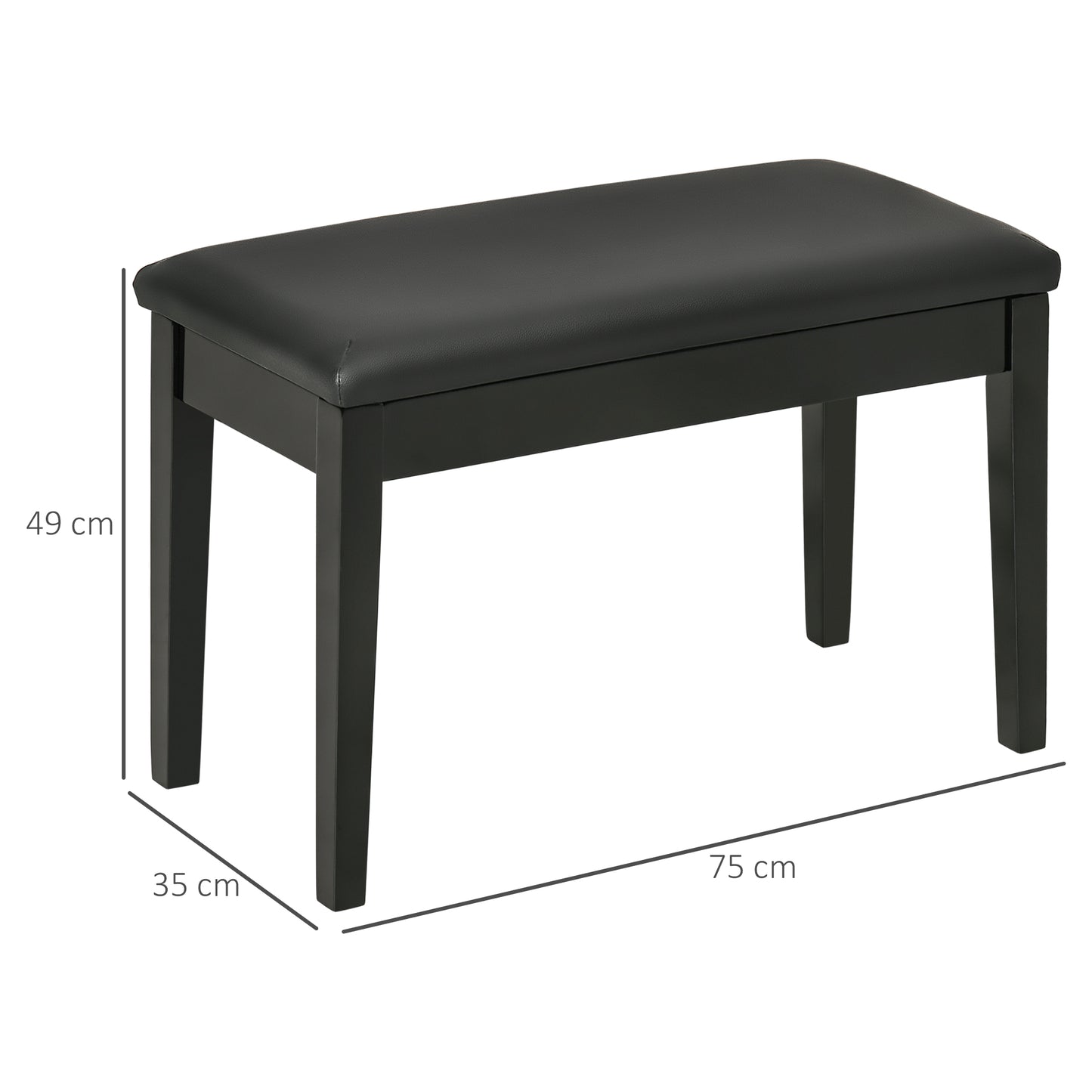 Homcom Faux Leather Padded Piano Stool