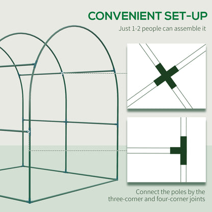 Outsunny Walk In Polytunnel Greenhouse Green House For Garden With Roll-Up Window And Door 1.8 X 1.8 X 2 M Green