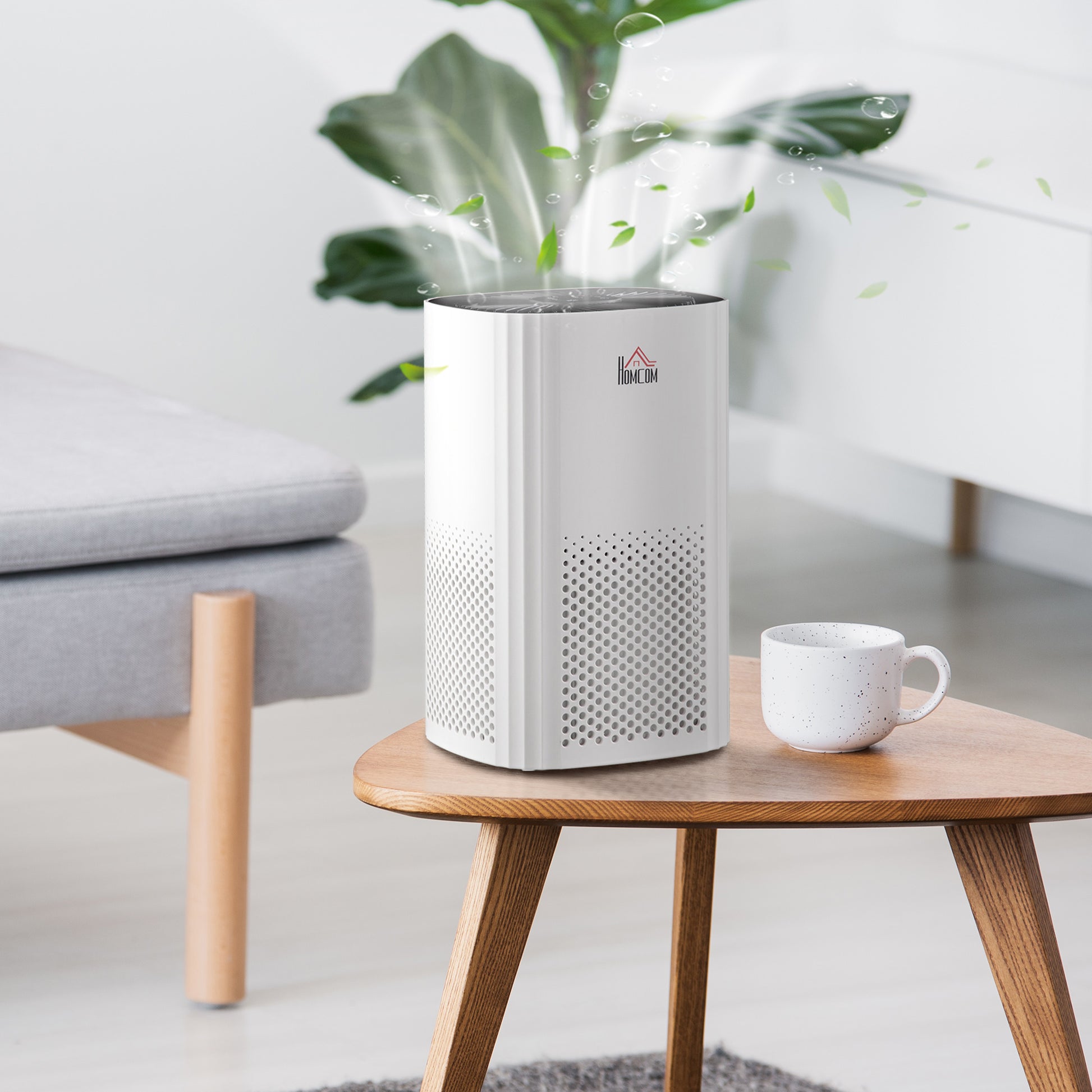 Homcom Air Purifiers for Bedroom with 3-Stage Carbon HEPA Filtration System