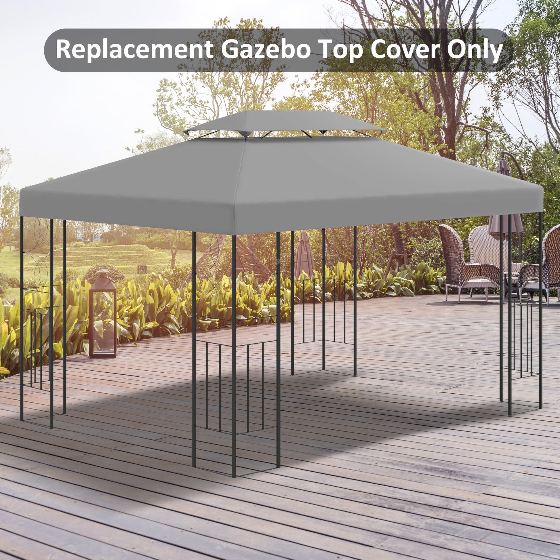 Outsunny 3x4m Gazebo Canopy Replacement Cover