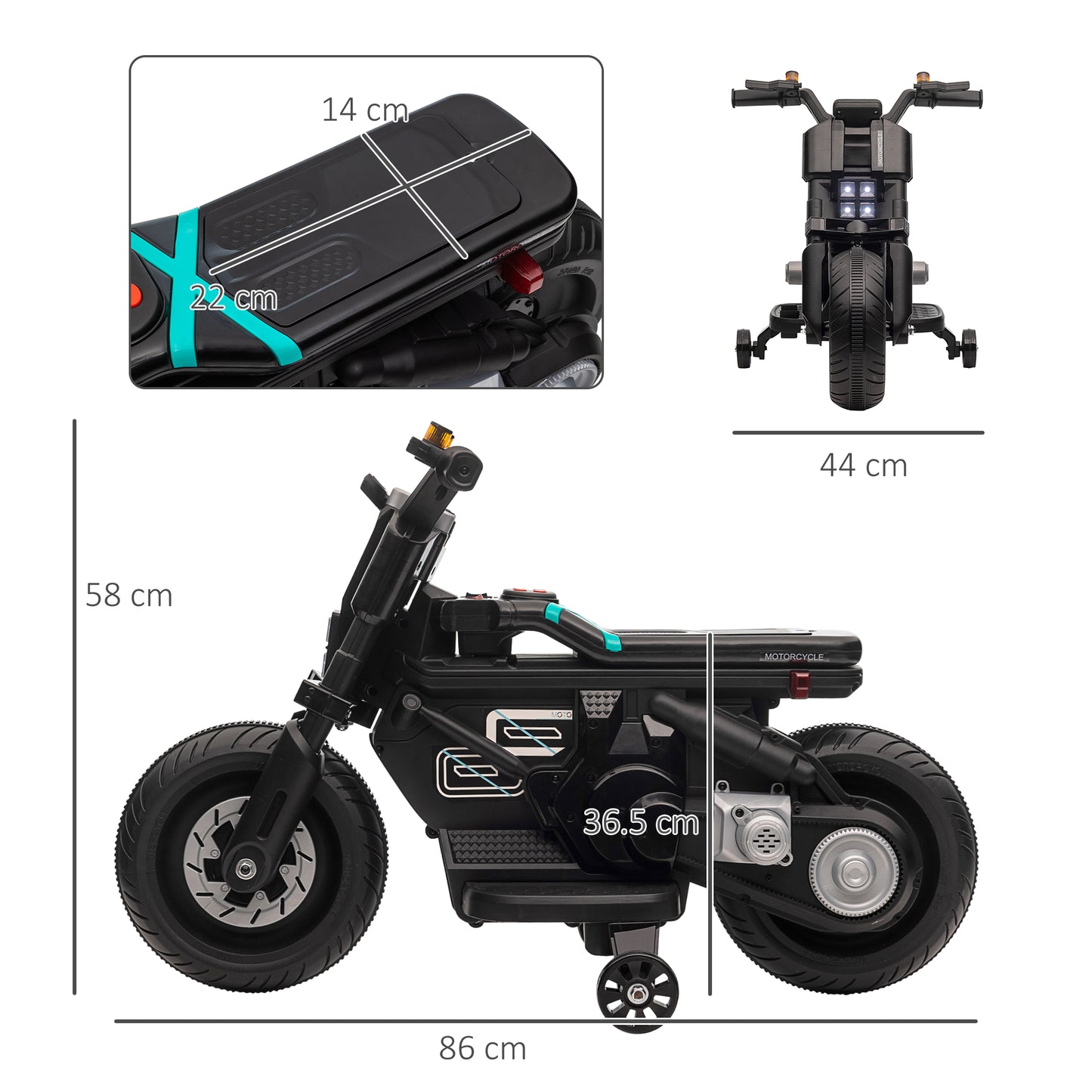 Homcom Kids Electric Motorbike with Siren