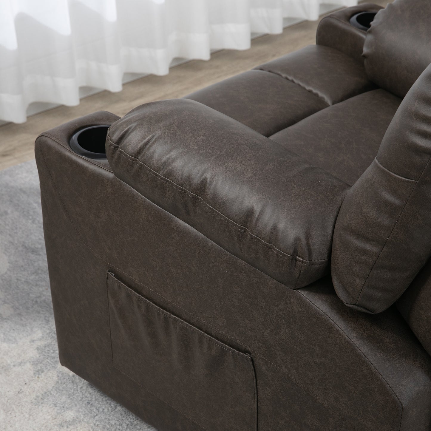 Homcom Faux Leather Reclining Armchair - Brown