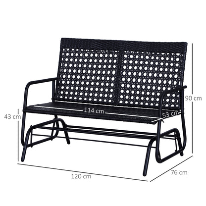 Outsunny 2 Seater PE Rattan Glider Bench