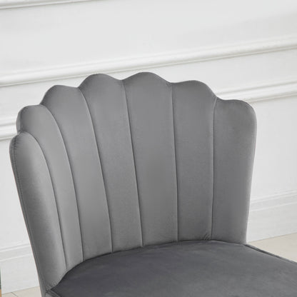 Homcom Velvet-Feel Shell Luxe Accent Chair