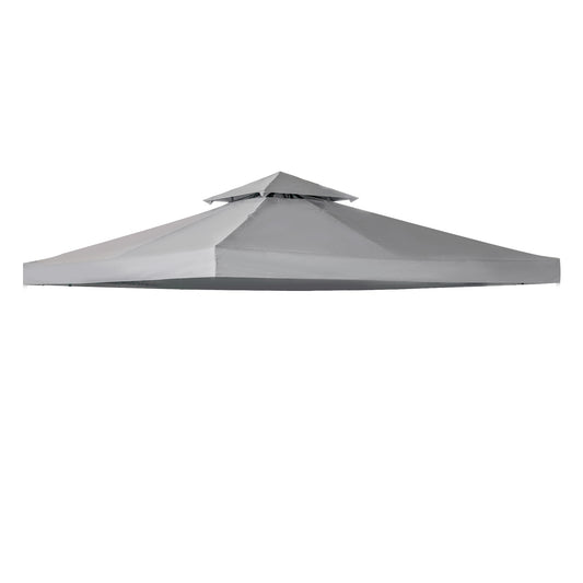 Outsunny 3(m) Gazebo Top Cover Double Tier Canopy Replacement Pavilion Roof Light Grey