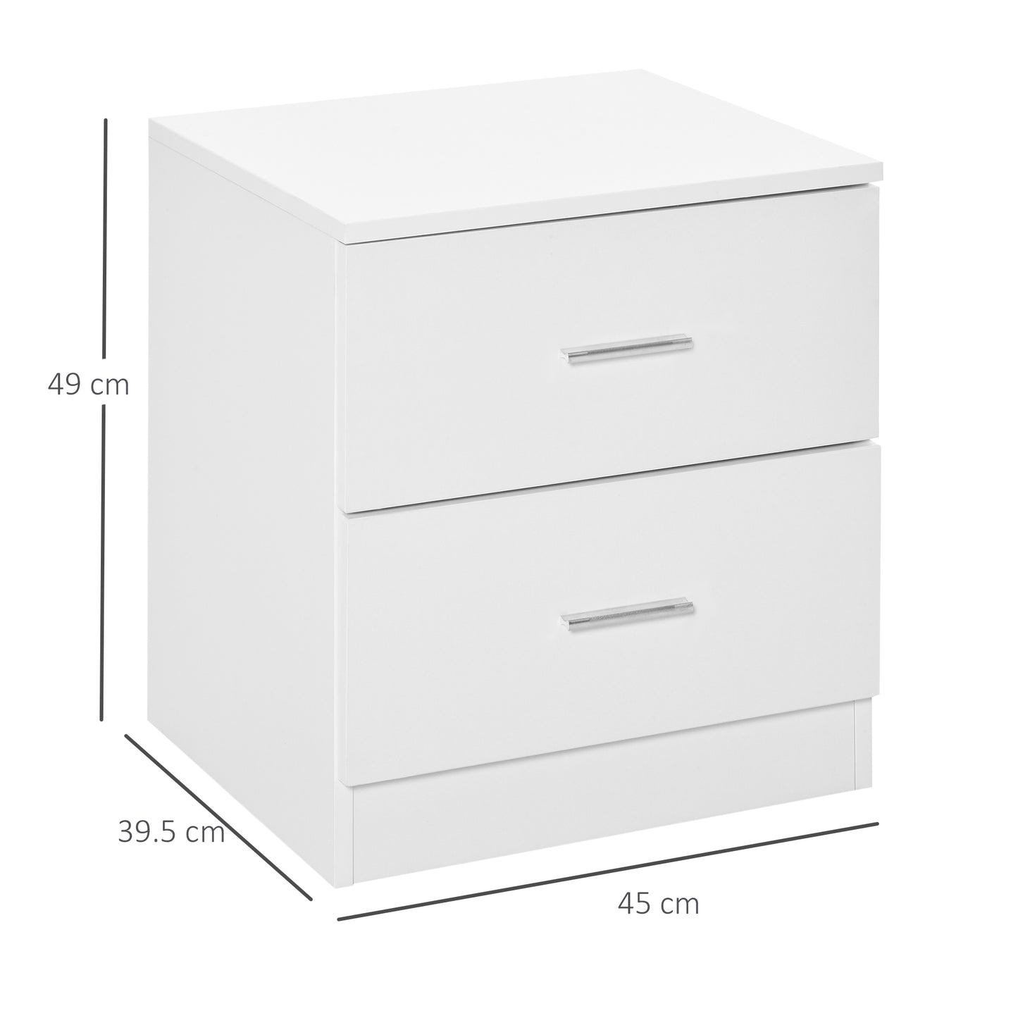 Homcom Bedside Table with 2 Drawers