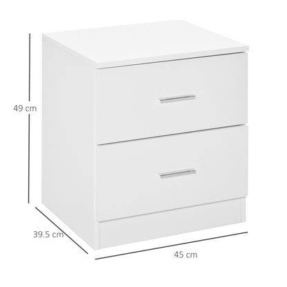 Homcom Bedside Table with 2 Drawers