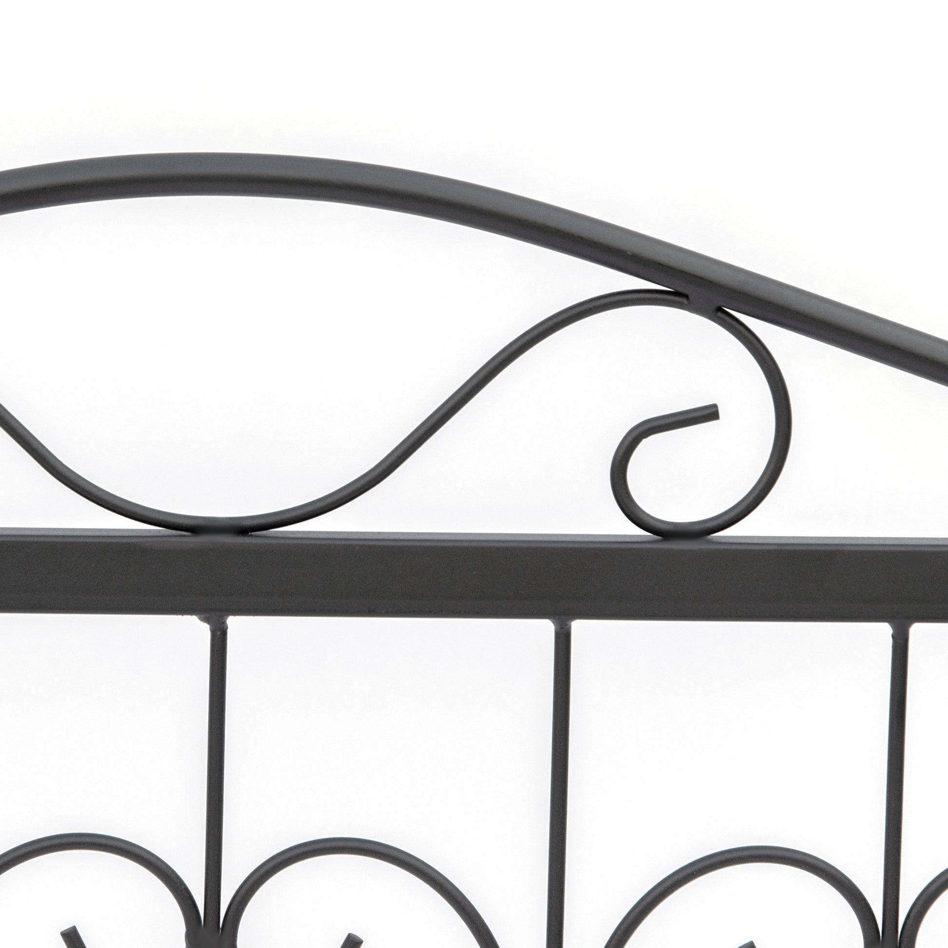 Outsunny 224cm Metal Decorative Garden Fence