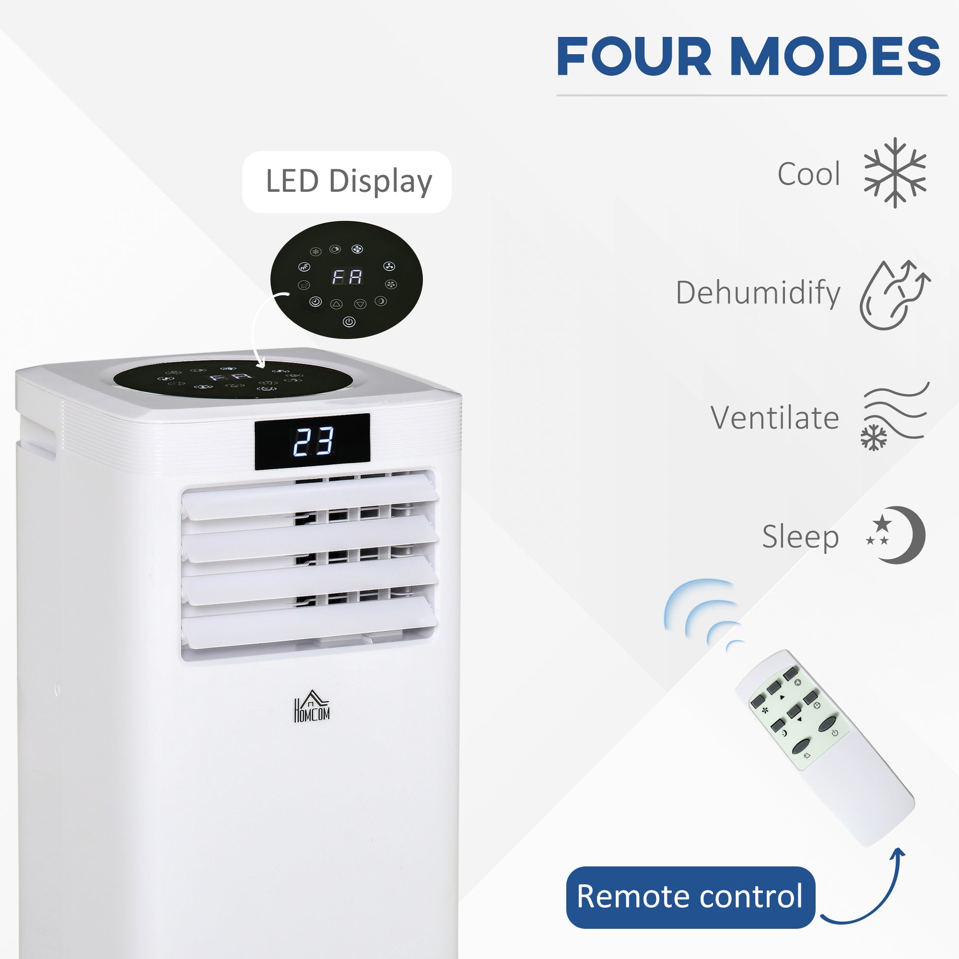 A Rated 10,000 BTU 4-In-1 Portable Dehumindifier With Remote & 24 Hour Timer by Homcom