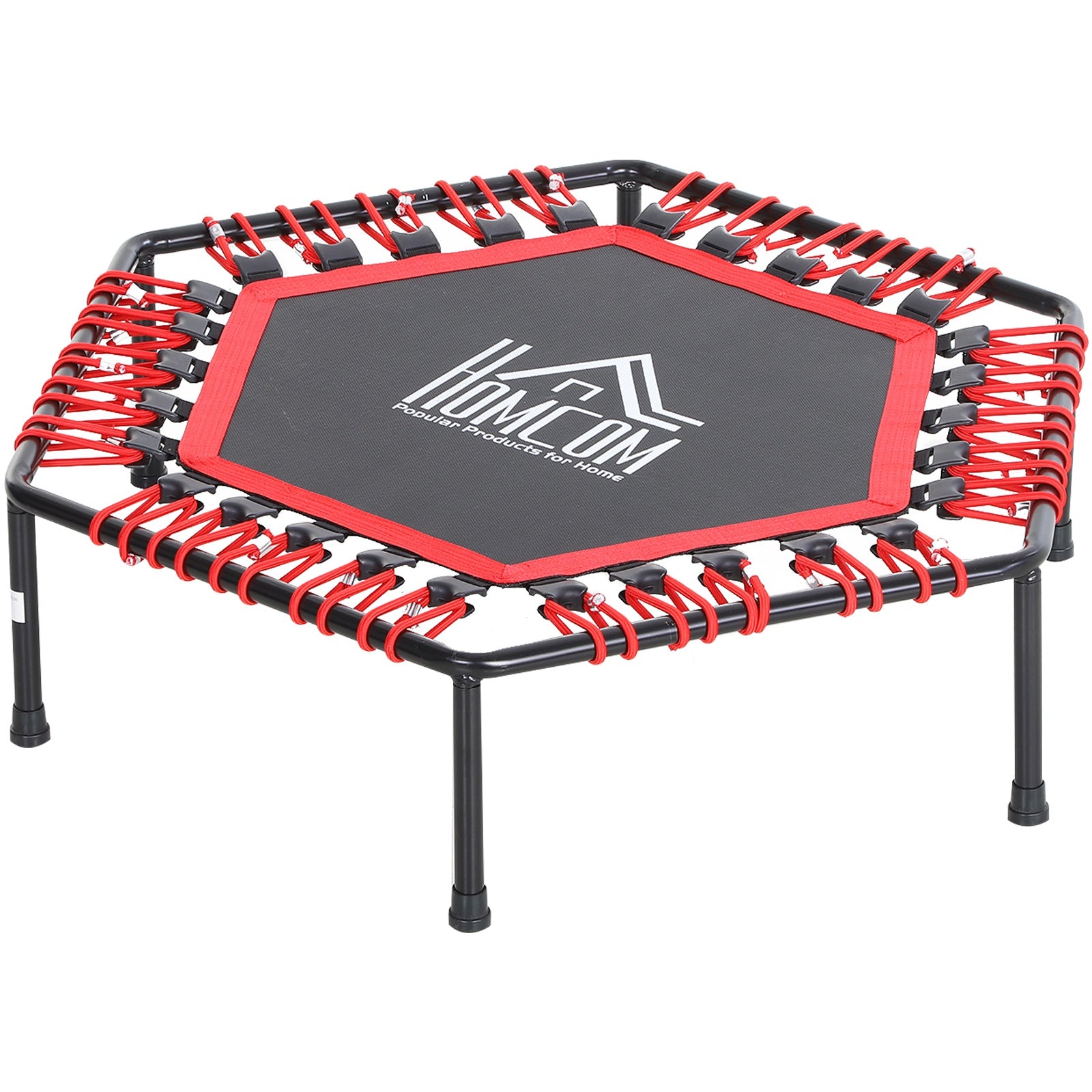 Homcom Mini Hexagon Steel Frame Trampoline with Anti-slip Rubber Pads Red